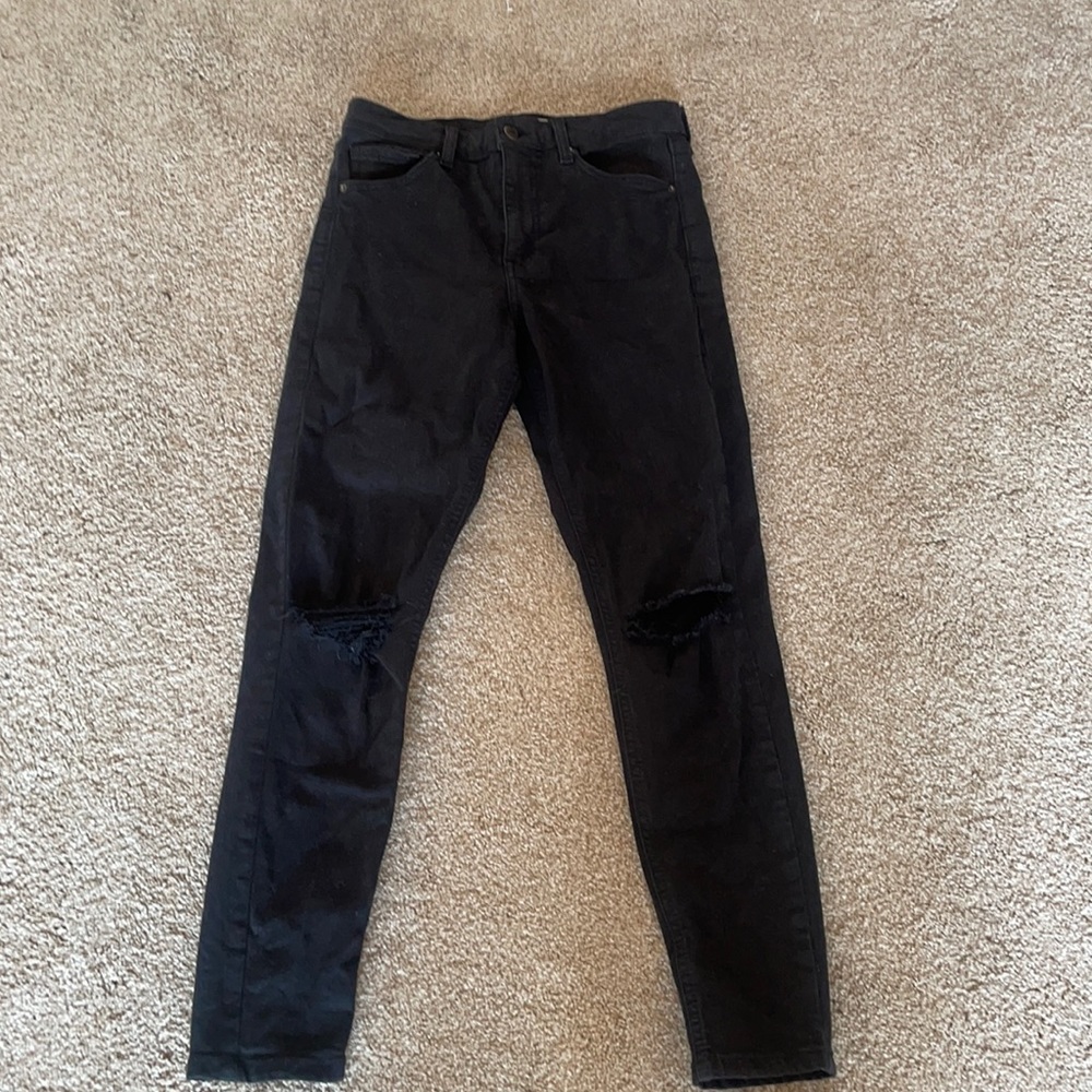 Topshop Ripped Black Skinny Jean